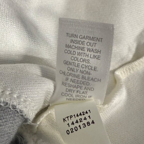 J. Jill size L viscose blend gray with white hem knotted side long sleeve top - Picture 6 of 7